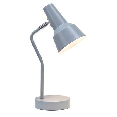 Simple Designs Sleek Essentials LED Desk Lamp, 15.2, Gray (LD1078-GRY)