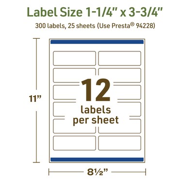 Avery Dissolvable Rectangle Multipurpose Labels, 1.25" x 3.75", Off-white, 300/Pack (94228)