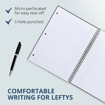 Roaring Spring Paper Products Lefty 1-Subject Notebooks, 8.5" x 10.5", Wide Ruled, 100 Sheets, Color chosen at random (13505)