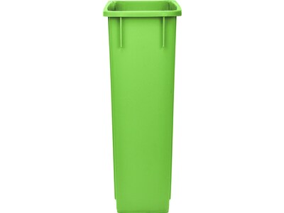 Alpine Industries Polypropylene Recycling Bin with Lid and Dolly, 23 Gallon, Lime Green (ALP477-LGRN1-PKD)