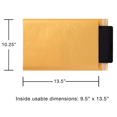 9.5"W x 13.5"L Peel & Seal Bubble Mailer, #4, 12/Pack (51586-CC)