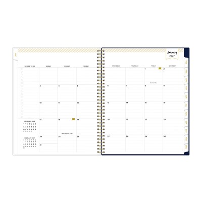 2027 Blue Sky Day Designer Meadow Blue 8.5" x 11" Calendar Year Weekly & Monthly Planner, Plastic Cover, Blue (147222-27)