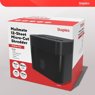 Staples 12-Sheet Micro-Cut Multi-Media Shredder (ST62152)