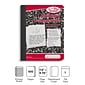 Staples® Composition Notebook, 7.5" x 9.75", Wide Ruled, 100/Sheets, Red/Black Marble (42079B)