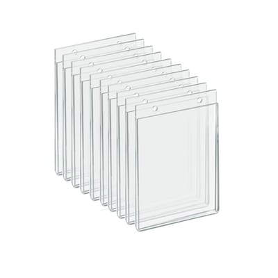 Azar Displays Wall Hanging Sign Holder, 5 x 7, Vertical, Wall Mounted, Clear, Acrylic, 10/Pack (162722)