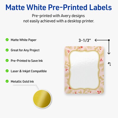 Avery Rectangle Multipurpose Labels, 4 x 3-1/3, White, 40/Pack (19479370488)