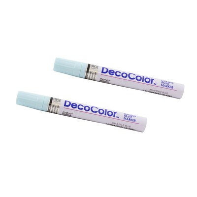Marvy Uchida DecoColor Opaque Paint Markers, Broad Tip, Pale Blue, 2/Pack (526300PBa)