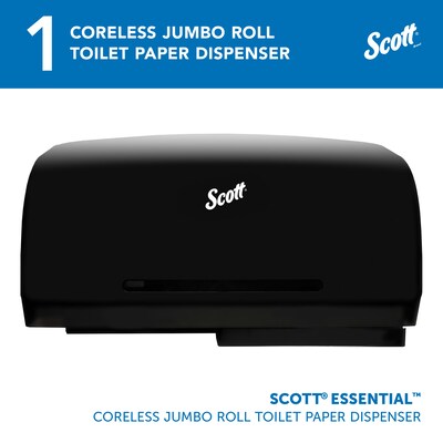 Scott Essential Coreless Toilet Paper Dispenser, Black (09608)