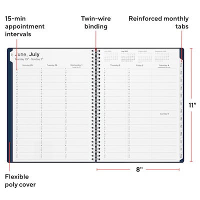 2026–2027 Staples 8 x 11 Academic Weekly and Monthly Appointment Book, Navy (ST60358-27)