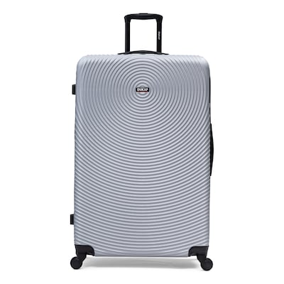DUKAP Inception 33.86" Hardside Suitcase, 4-Wheeled Spinner, TSA Checkpoint Friendly, Silver (DKINC00XL-SIL)