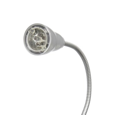 Creekwood Home Sleek Essentials 22.75" Basic Clip On LED Light with Flexible Gooseneck, Silver (CWD-1009-SL)