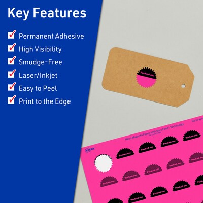 Avery Starburst Laser/Inkjet Multipurpose Labels, 1, Neon Magenta (960/Pack)
