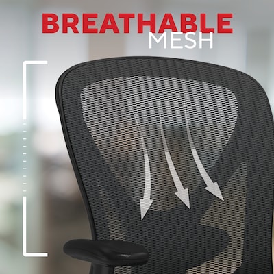 Quill Brand® Carder Mesh Back Fabric Computer and Desk Chair, Black (24115-CC)