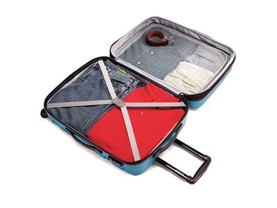 Samsonite Omni PC Polycarbonate 4-Wheel Spinner Luggage, Caribbean Blue (68310-2479)