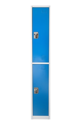 AdirOffice 72'' 2-Tier Key Lock Blue Steel Storage Locker (629-202-BLU)