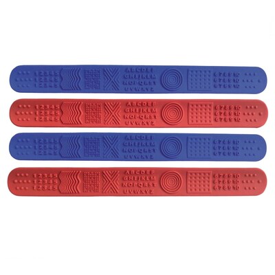 S&S Sensory Silicone Rubber Textured Fidget Slap Bracelets, Assorted Colors, 4/Pack (20154)