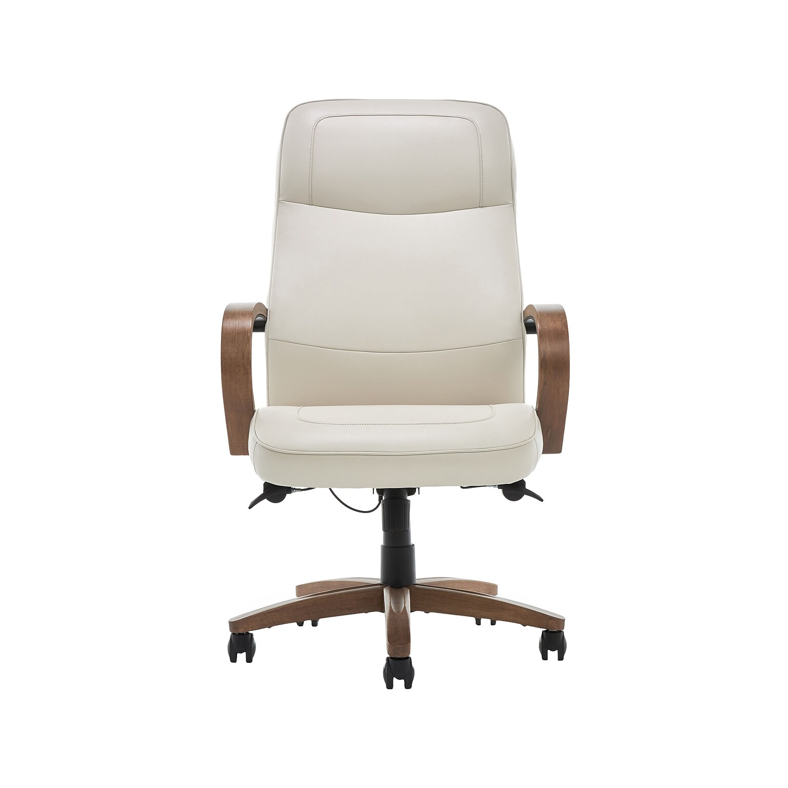 Thomasville Furniture Lockhart Ergonomic Bonded Leather Swivel Executive Chair, Cream (51494-CRM)