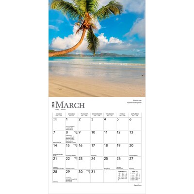 2027 BrownTrout Beaches 7" x 7" Monthly Wall Calendar, Assorted Colors (9798330709670)