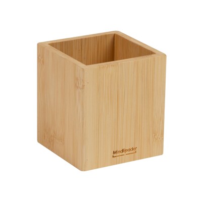 Mind Reader Wood Pen Cup Holder, Brown (BMPEN-BRN)