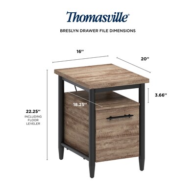 Thomasville Breslyn 1-Drawer Vertical File Cabinet, Assembled, Letter/Legal, Crosscut Hickory, 20"D (SPLS-BRDF-TV)