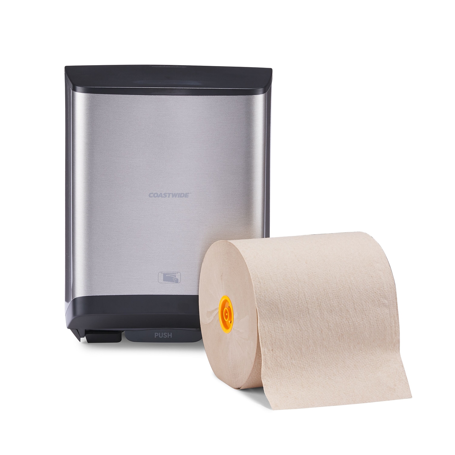 Coastwide Professional J-Series Automatic Hardwound Paper Towel Dispenser, Black/Metallic (CWJAHT-S-CC)