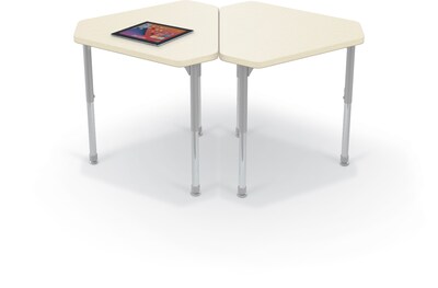 MooreCo Hierarchy Monroe Desk, 30W x 27D, Neutral Weft/Platinum Base (703673563000)