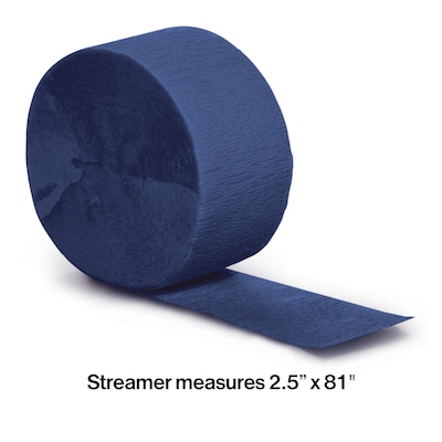 Creative Converting Touch of Color Streamer, Navy Blue, 12/Pack (078137)