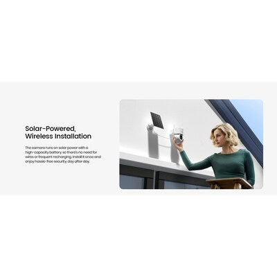 aosu 3K 5.0-MP Wireless Outdoor Wi-Fi® AI-Smart Solar Security Camera with Panoramic PTZ & 2-Way Talk, White (C9S2CH11)