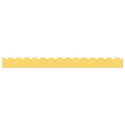 Carson Dellosa Education Grow Together Scalloped Borders, 3"x 3', Yellow with Painted Dots, 6/Bundle (CD-108490-6)