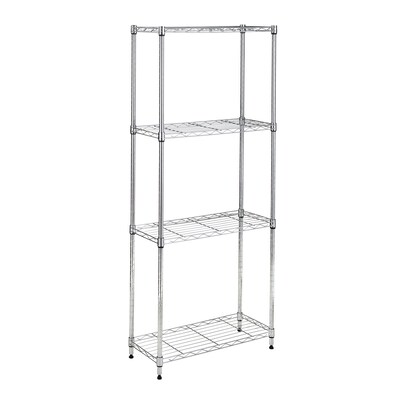 Honey-Can-Do 4-Tier Slim Profile Shelving Unit, Chrome (SHF-10022)