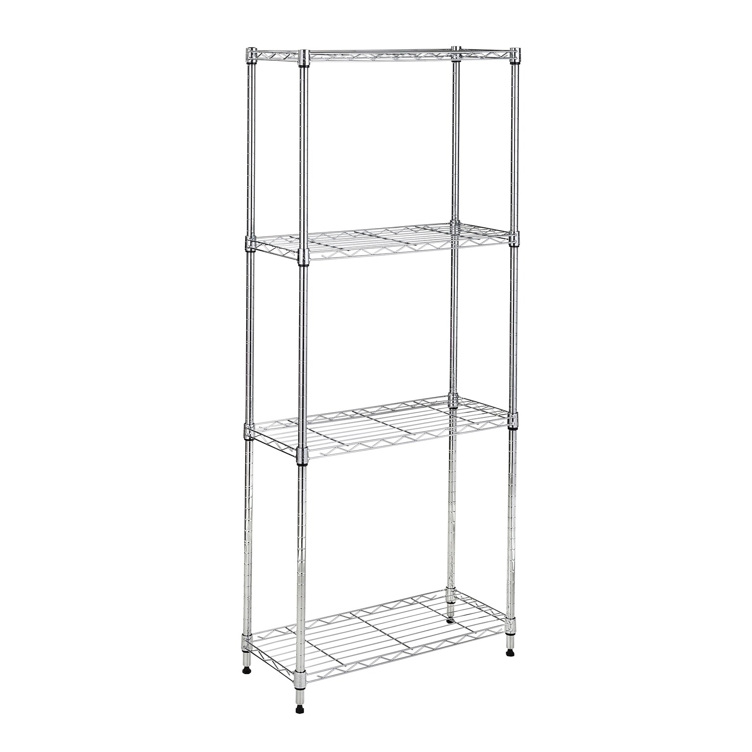 Honey-Can-Do 4-Tier Slim Profile Shelving Unit, Chrome (SHF-10022)