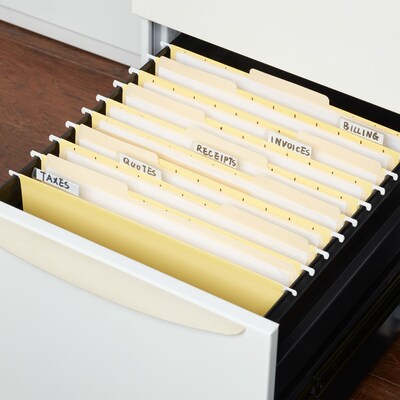 Quill Brand® Hanging File Folders, 1/5-Cut, Letter Size, Yellow, 25/Box (7387QYW)