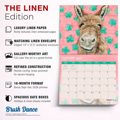 2027 BrownTrout Barnyard Friends 14" x 12" Monthly Wall Calendar, Assorted Colors (9798330715947)