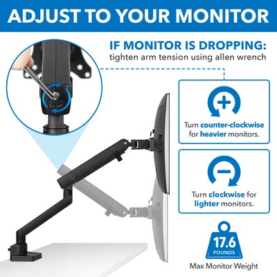 Mount-lt! Adjustable Monitor Mount, Up to 32", Black (MI-2672)