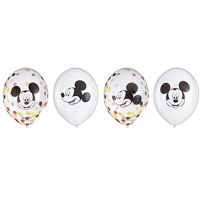 Party City 12 Mickey Mouse Forever Latex Balloons, 6/Pack (AM112480)