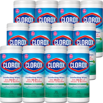 Clorox Disinfecting Wipes, Bleach Free Cleaning Wipes, Fresh Scent, 35/Pack, 12/Carton (01593)