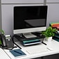 Mind Reader Network Collection Monitor Stand with Sliding Paper Tray, Black (MESHKING-BLK)