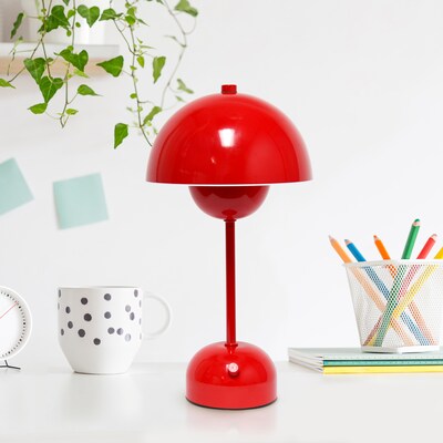 Simple Designs Mushroom Magic LED Table Lamp, Red (LD1069-RED)