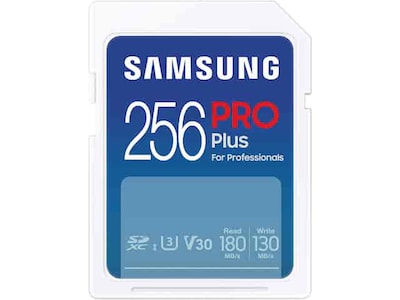 Samsung PRO Plus 256GB Full Size SDXC Memory Card, U3 Class, UHS-I, V30  (MB-SD256S/AM)