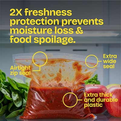 Glad Double Zipper Sandwich Bag, 50 Bags/Box (57263)