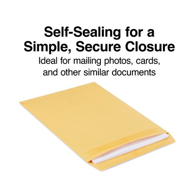 Staples® Self-Sealing Kraft Catalog Envelopes; 9-1/2 x 12-1/2, Brown, 100/Box (17066)