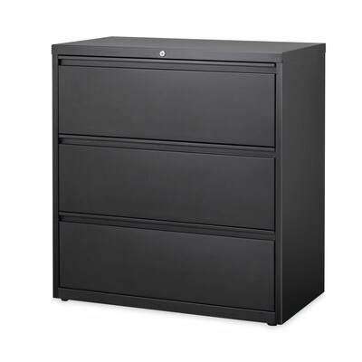 Hirsh Industries® Lateral File Cabinet, 3 Letter/Legal/A4-Size File Drawers, Black, 36 x 18.62 x 40.25