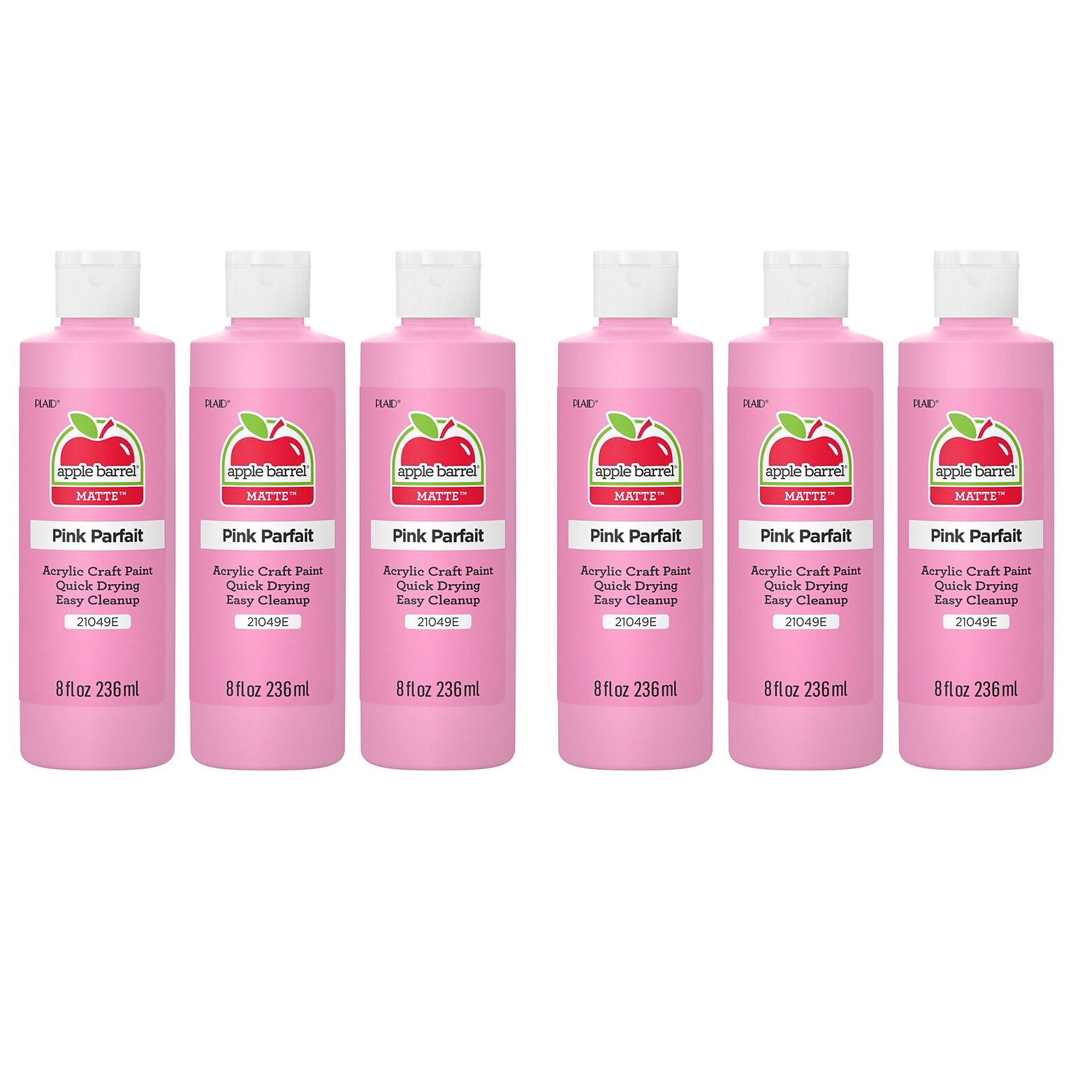 Apple Barrel Acrylic Paint Matte, 8oz., Pink Parfait, 6/Pack (APP21049E-6)