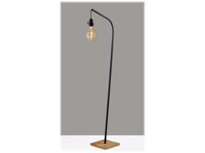Adesso Wren 60.75 Matte Black/Natural Wood Floor Lamp w/o Shade (3847-01)