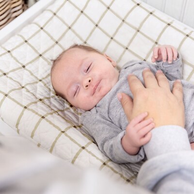 Organic Cotton Check Change Pad Cover