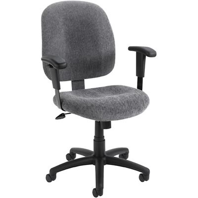 Lincolnshire Seating B495 Series Fabric Task Chair With Adjustable Arms; Grey