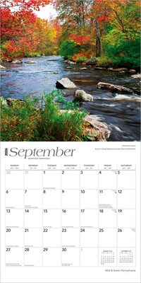 2026 BrownTrout Pennsylvania Wild & Scenic 12" x 12" Monthly Wall Calendar (9798330705115)