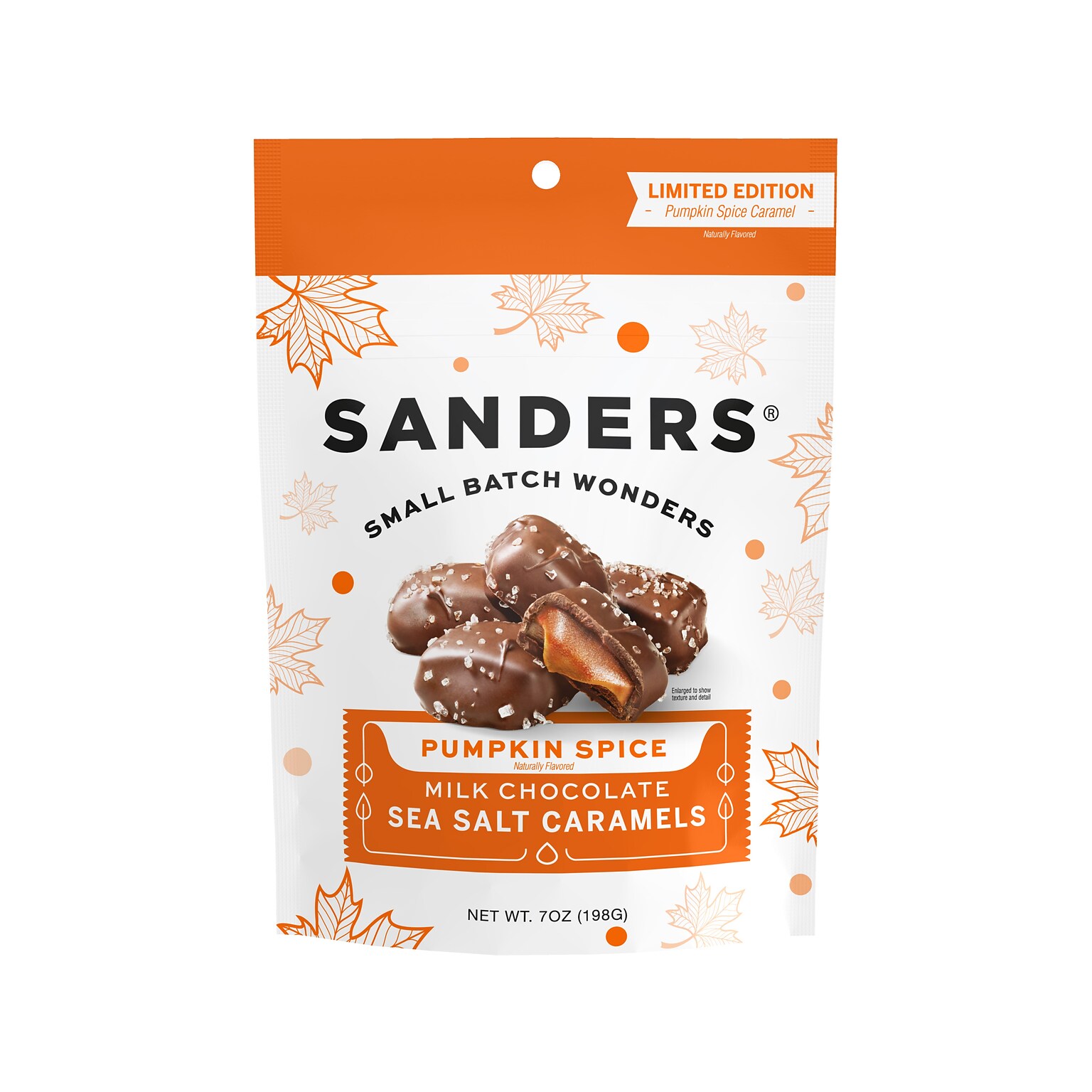 Sanders Small Batch Wonders Milk Chocolate Pumpkin Spice Sea Salt Caramels, 7 Oz. (30703)