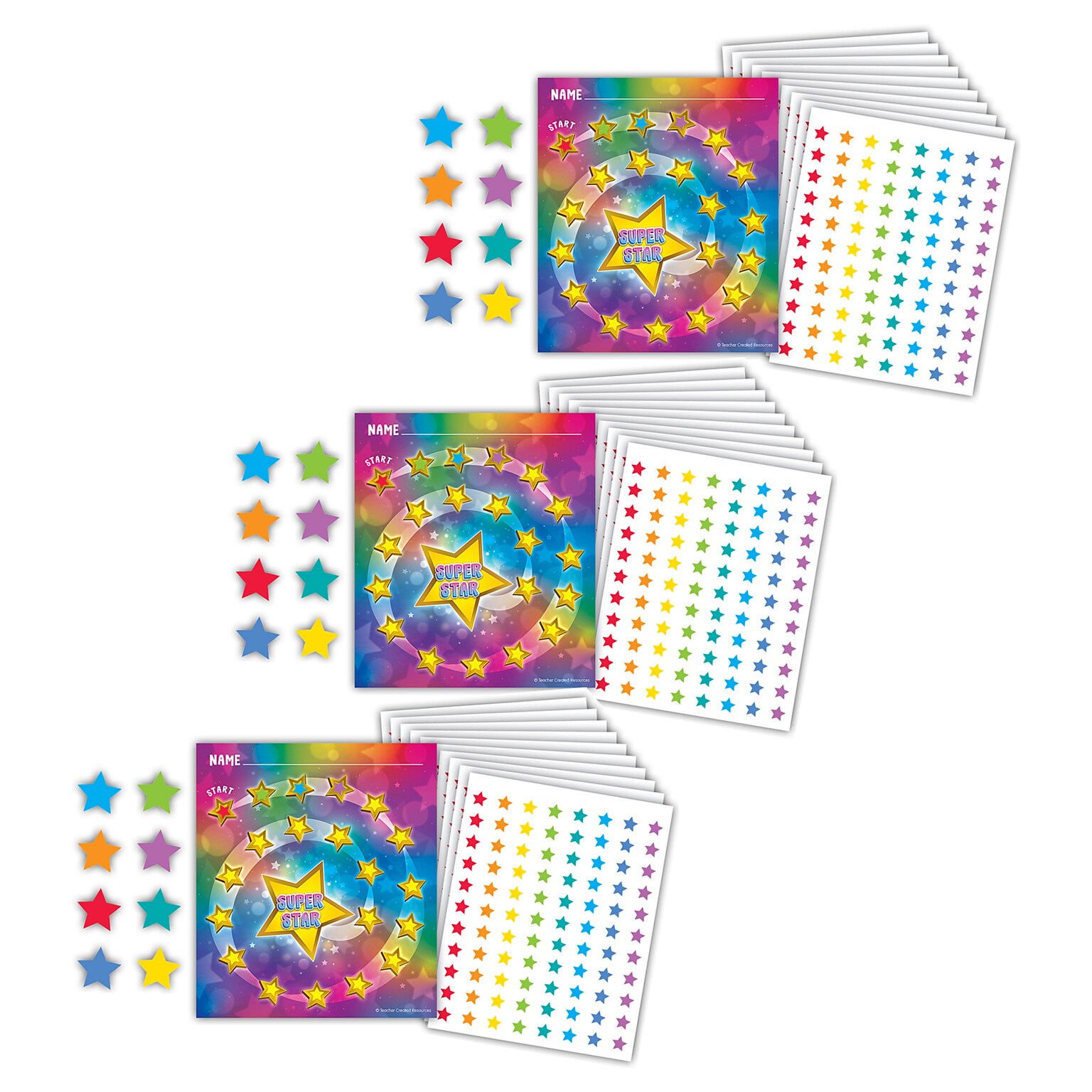 Teacher Created Resources Treasure Hunt Reward Trackers with Stickers, 5.25 x 6, Multicolored, 3 Packs/Bundle (TCR6867-3)
