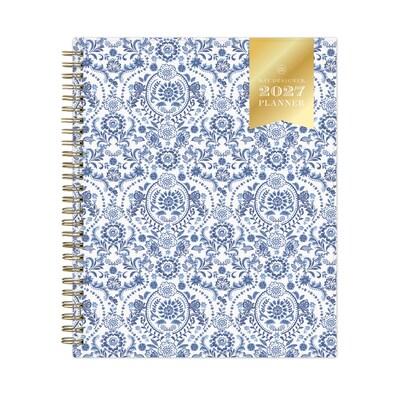 2027 Blue Sky Day Designer 7 x 9 Weekly & Monthly Planner, White/Blue (163850)